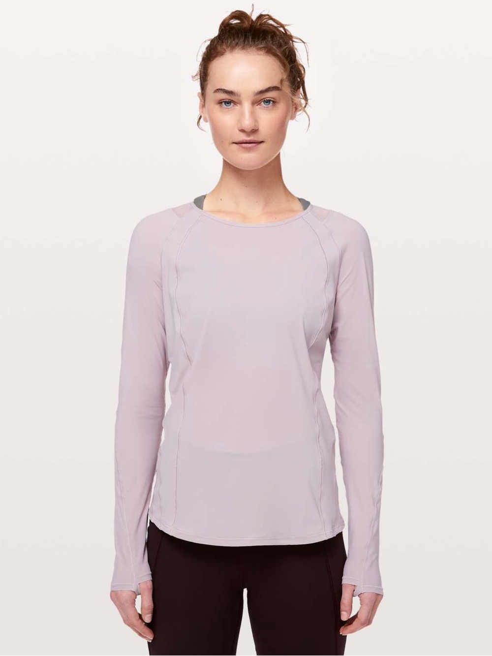 #341- lululemon athletica Light Lavender Long Sleeve Performance Tee
